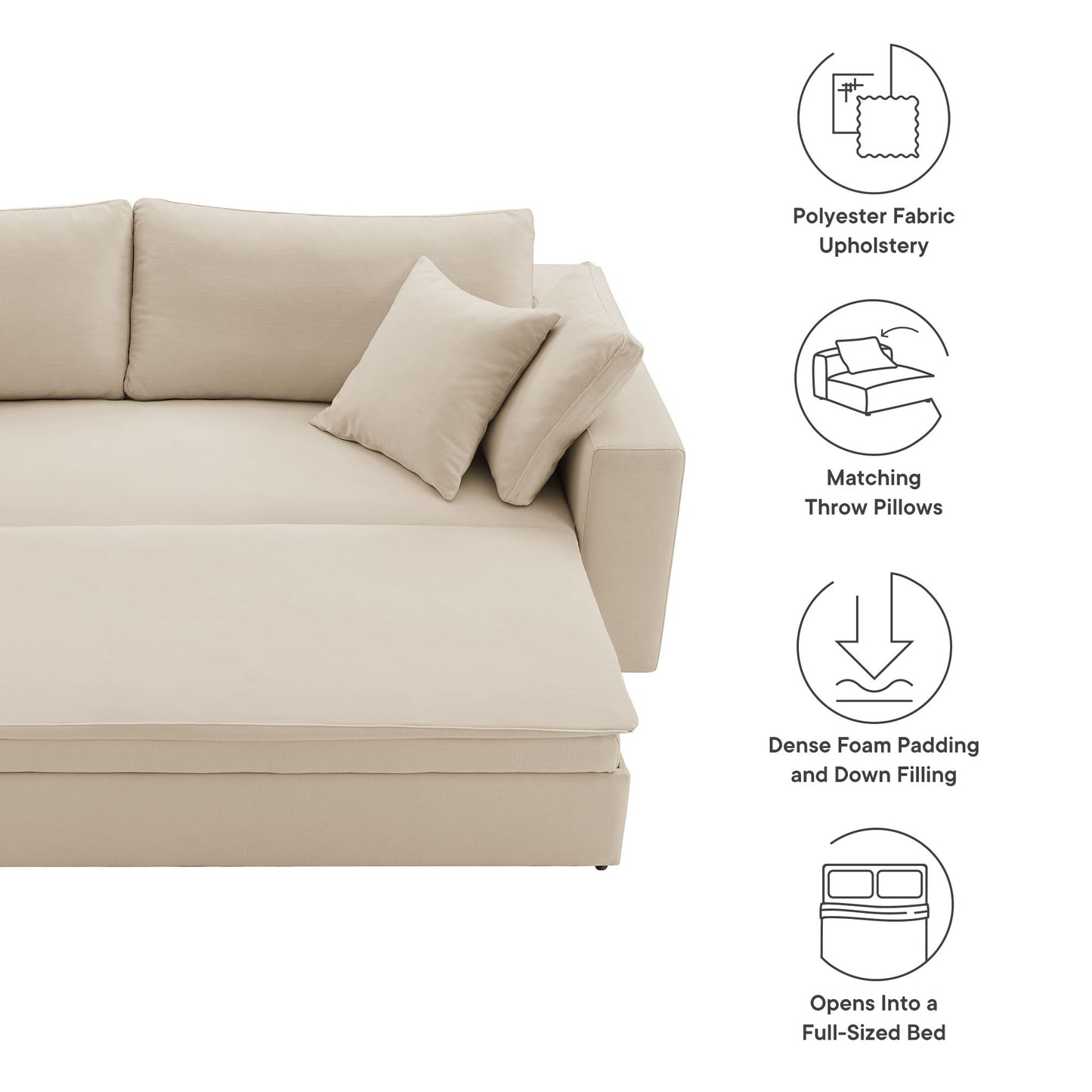 Commix Down Filled Overstuffed Sleeper Sofa by Modway | Sofas | Modishstore - 37