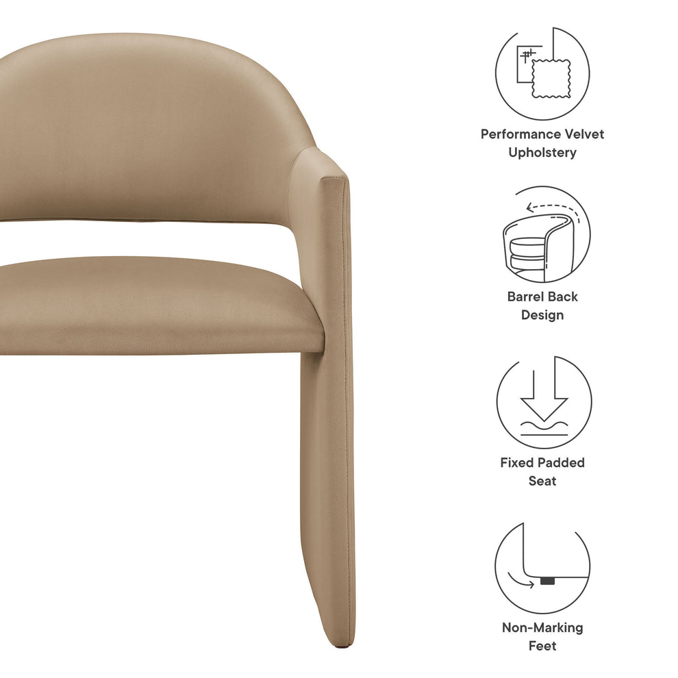 Talia Performance Velvet Dining Armchair by Modway | Dining Chairs | Modishstore - 35