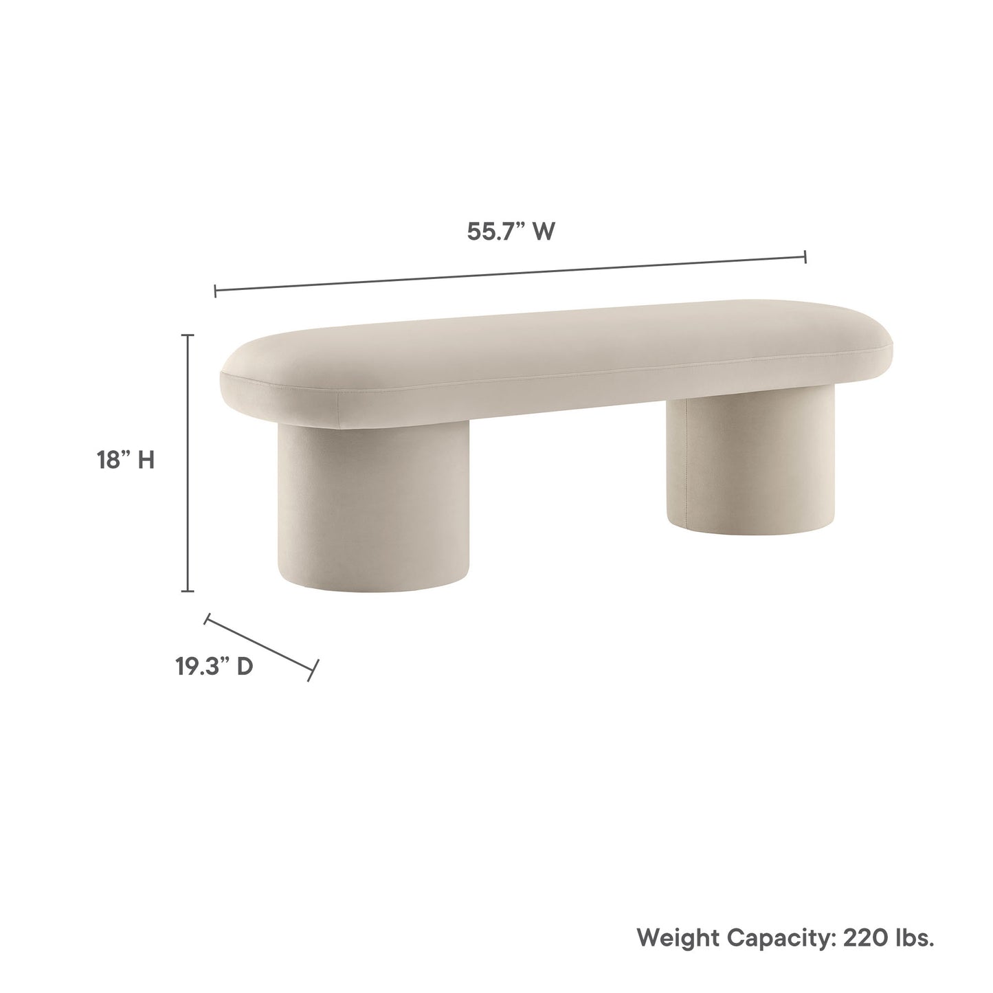 Orla Performance Velvet Bench by Modway | Benches | Modishstore - 10