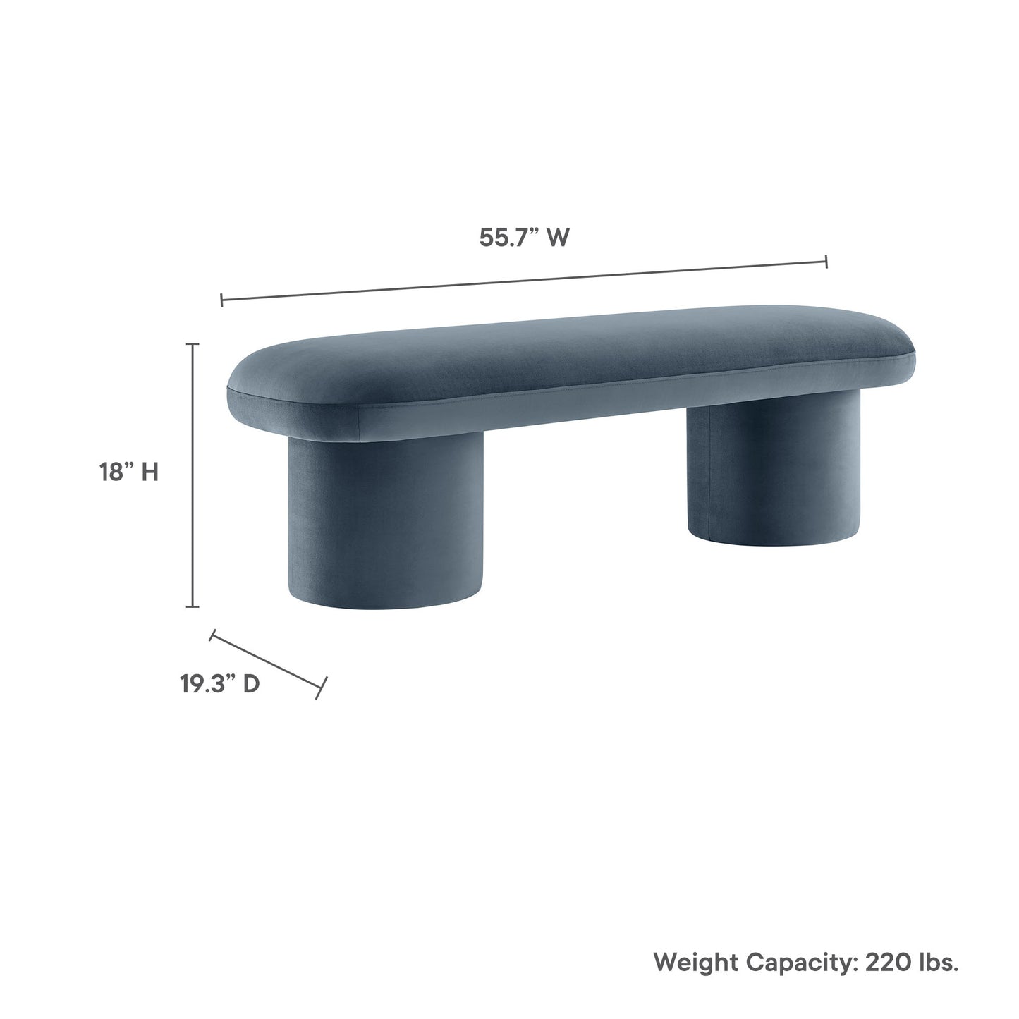 Orla Performance Velvet Bench by Modway | Benches | Modishstore - 20