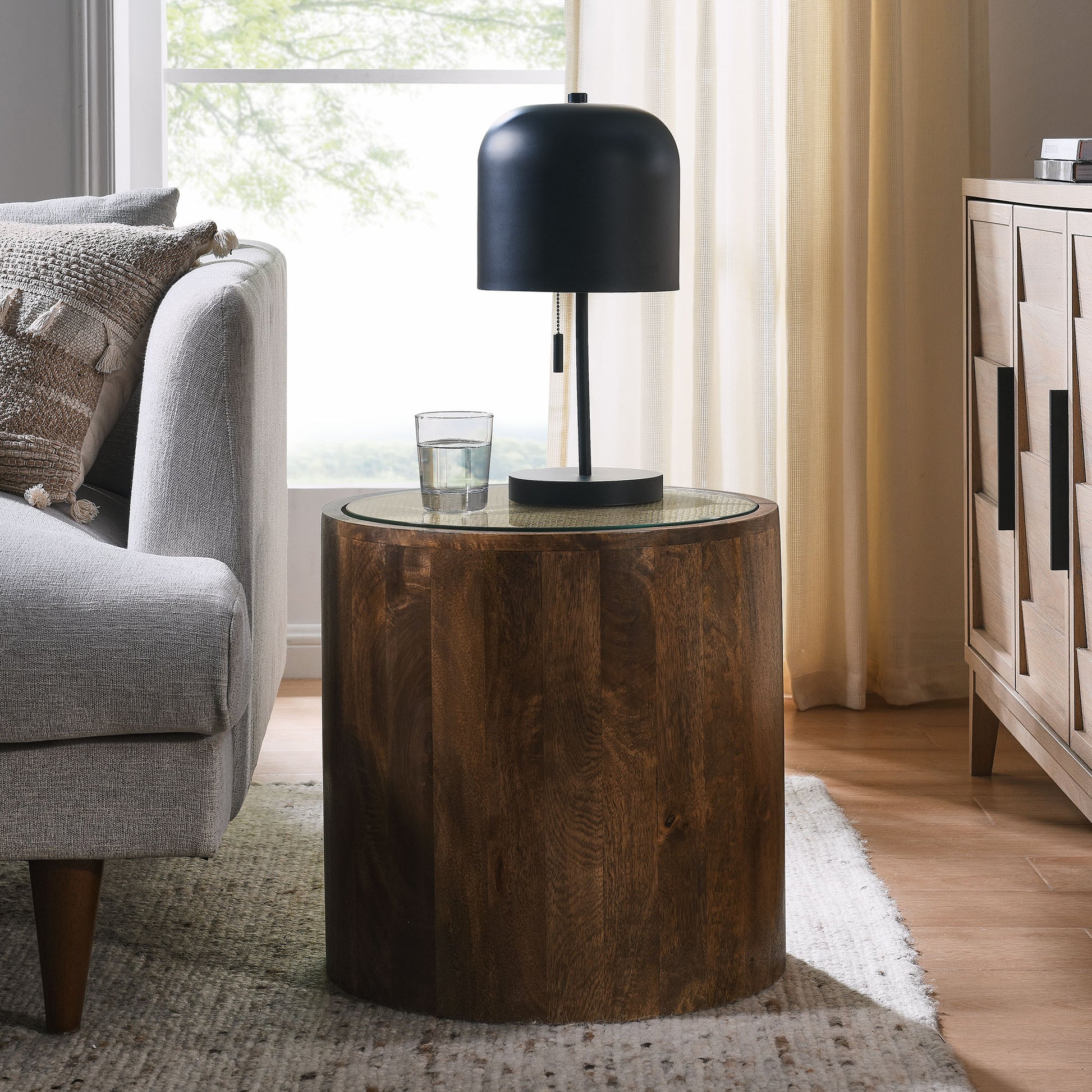 Truett Round Wood Rattan Side Table by Modway | Side Tables | Modishstore - 1