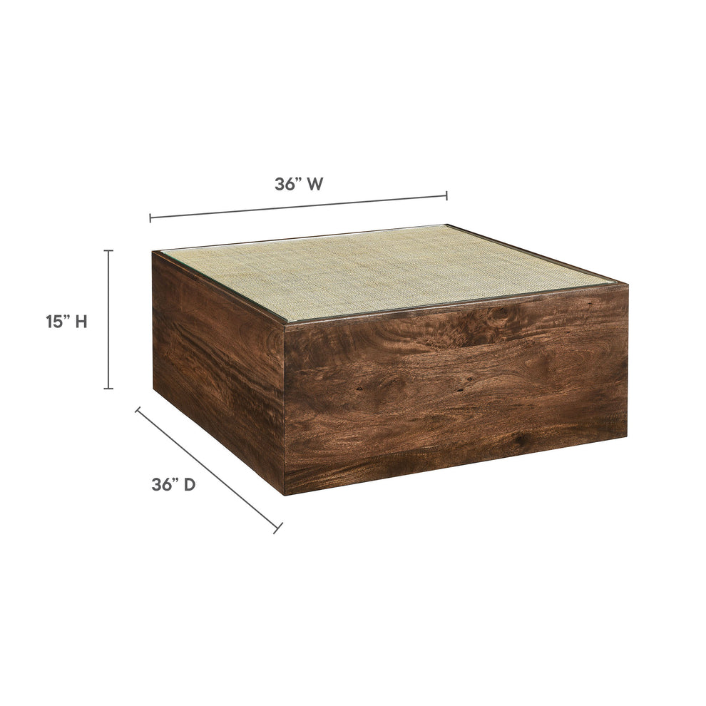 Truett Square Wood Rattan Coffee Table by Modway | Coffee Tables | Modishstore - 8