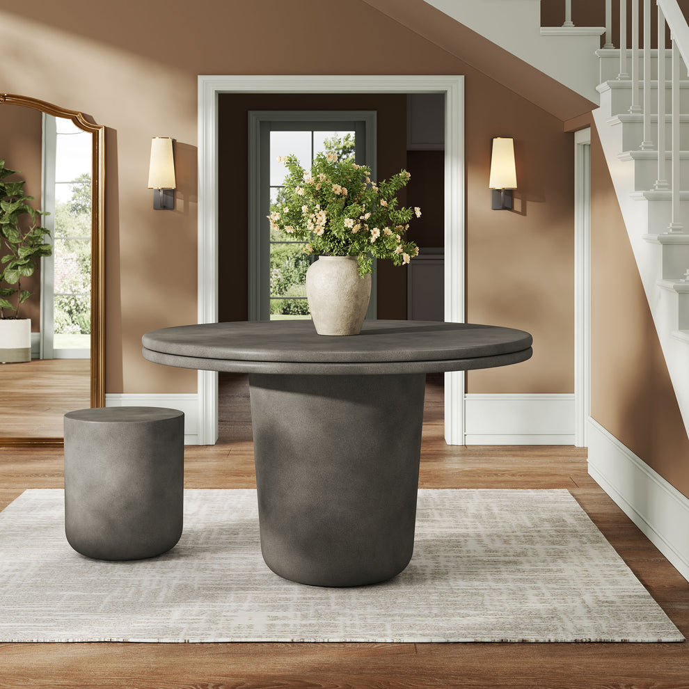 Brion 48" Indoor - Outdoor Patio Concrete Round Dining Table by Modway | Dining Tables | Modishstore - 1