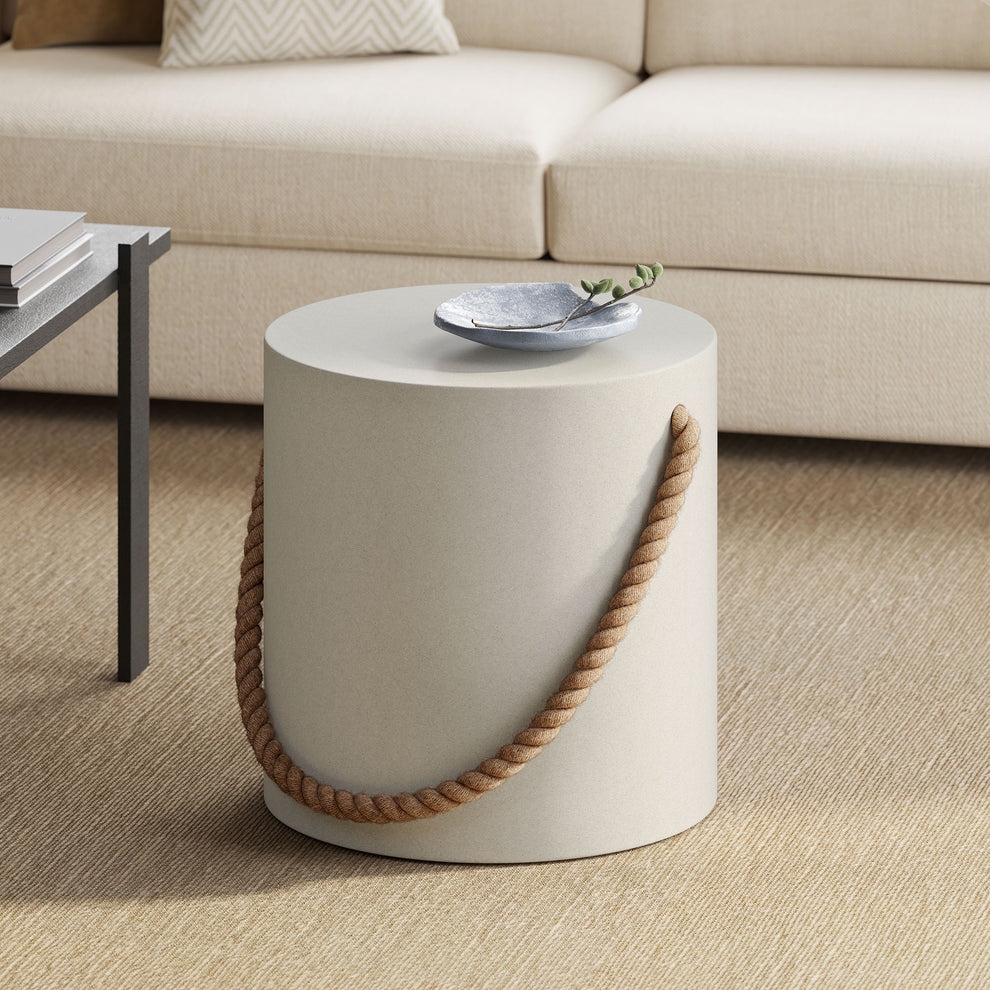 Isera Indoor - Outdoor Patio Rope Concrete Side Table Stool by Modway | Side Tables | Modishstore - 6