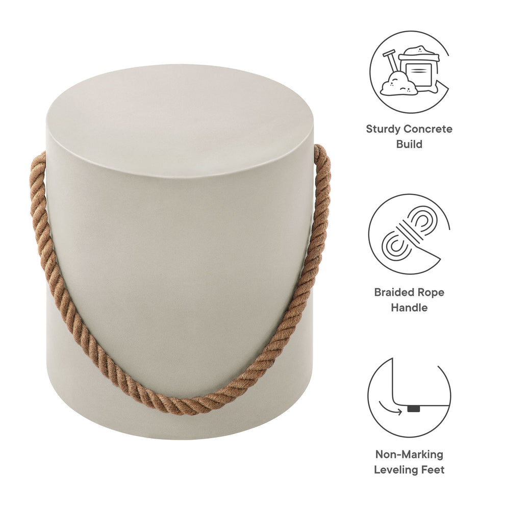 Isera Indoor - Outdoor Patio Rope Concrete Side Table Stool by Modway | Side Tables | Modishstore - 8