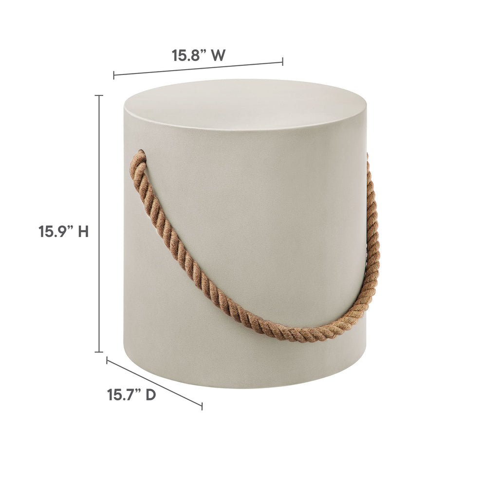 Isera Indoor - Outdoor Patio Rope Concrete Side Table Stool by Modway | Side Tables | Modishstore - 9