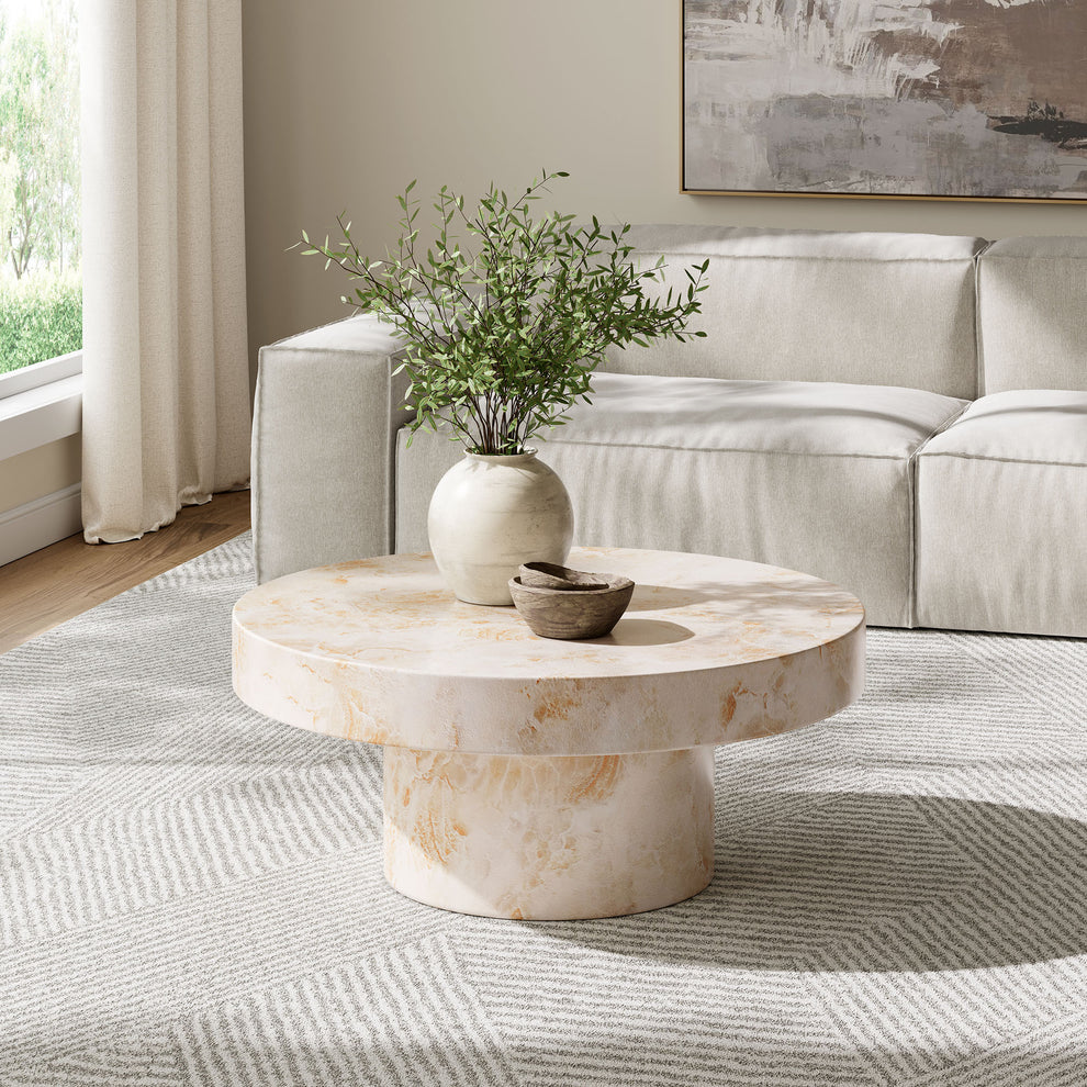 Alora Indoor - Outdoor Patio Concrete Round Coffee Table by Modway | Coffee Tables | Modishstore - 1