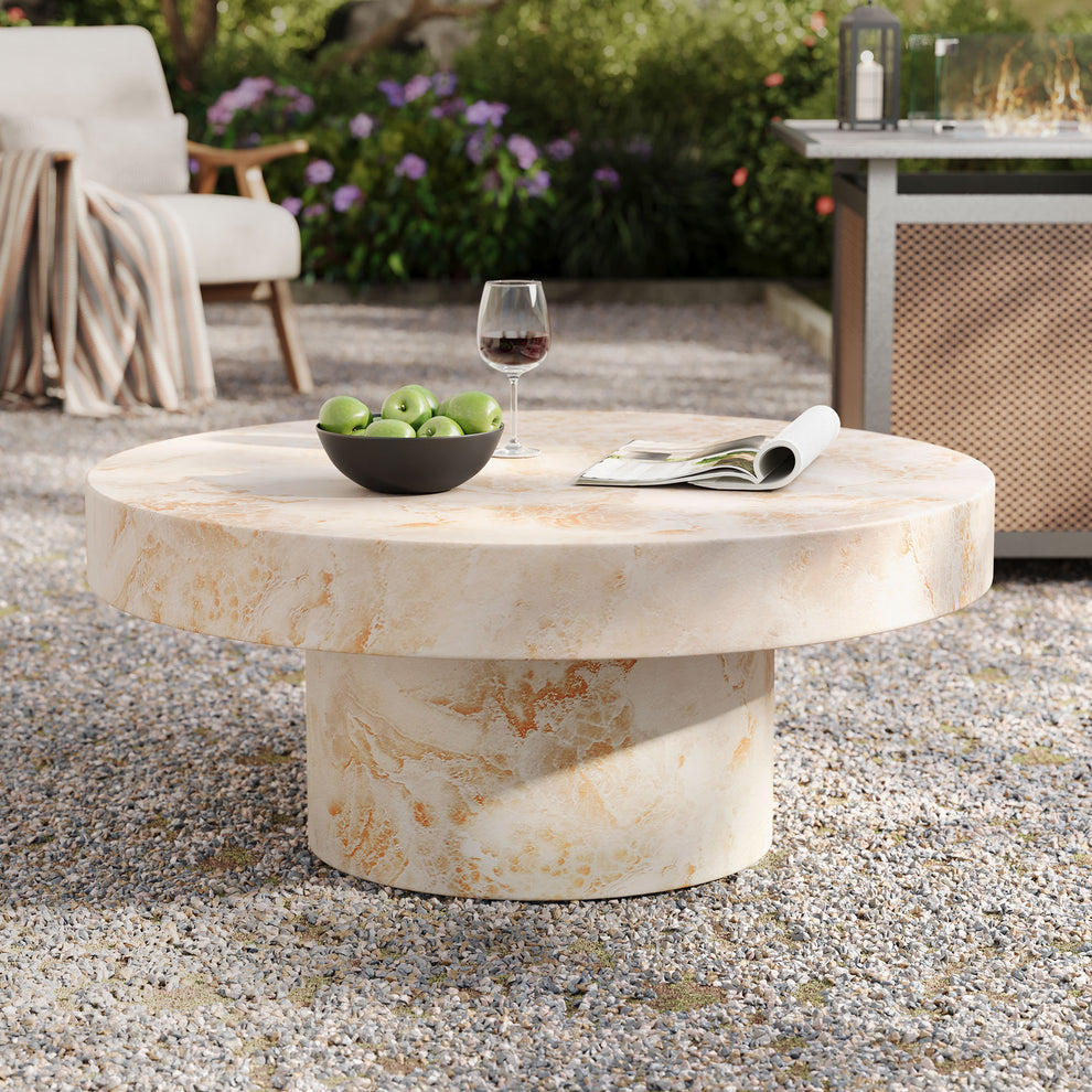 Alora Indoor - Outdoor Patio Concrete Round Coffee Table by Modway | Coffee Tables | Modishstore - 9