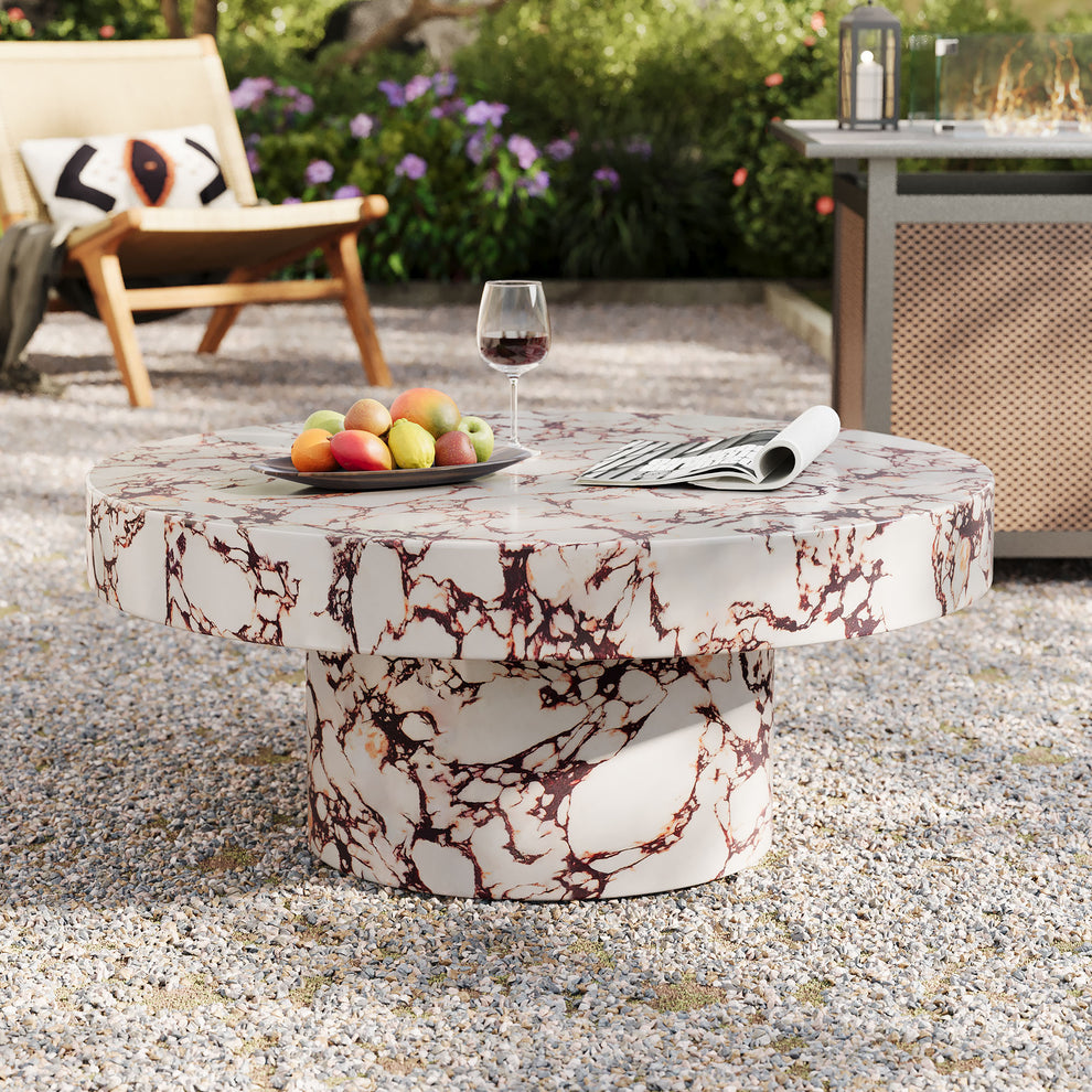 Alora Indoor - Outdoor Patio Concrete Round Coffee Table by Modway | Coffee Tables | Modishstore - 21