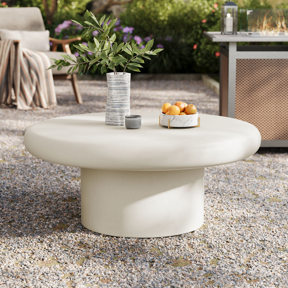Argos Indoor - Outdoor Patio Concrete Round Coffee Table by Modway | Coffee Tables | Modishstore - 16