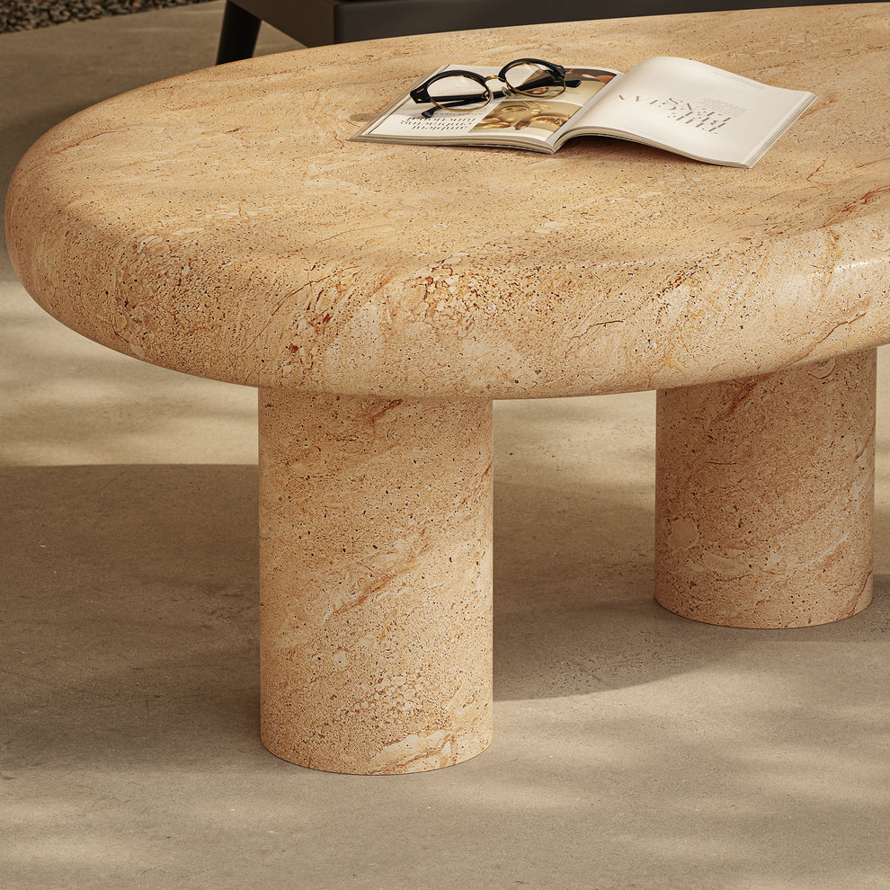 Elowen Indoor - Outdoor Patio Textured Faux Travertine Coffee Table by Modway | Coffee Tables | Modishstore - 11