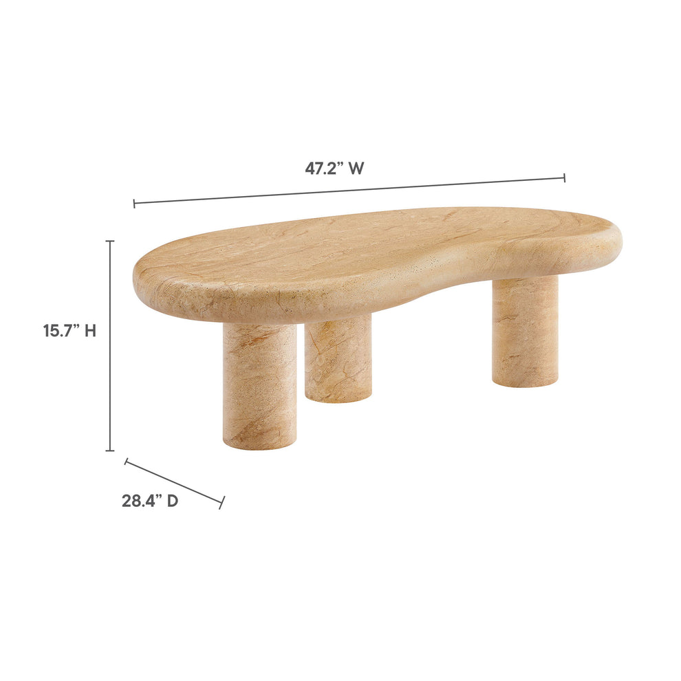 Elowen Indoor - Outdoor Patio Textured Faux Travertine Coffee Table by Modway | Coffee Tables | Modishstore - 14