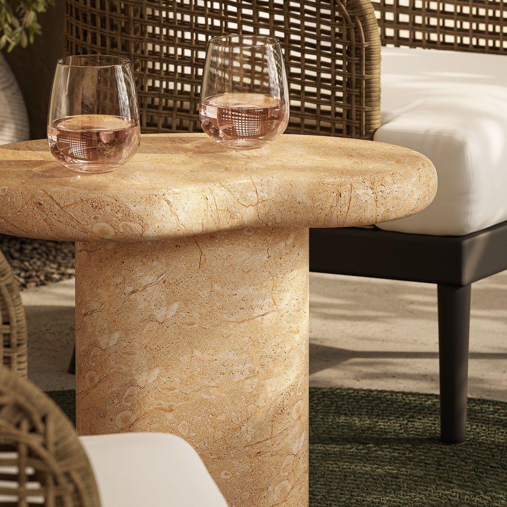 Elowen Indoor - Outdoor Patio Textured Faux Travertine Side Table by Modway | Side Tables | Modishstore - 10