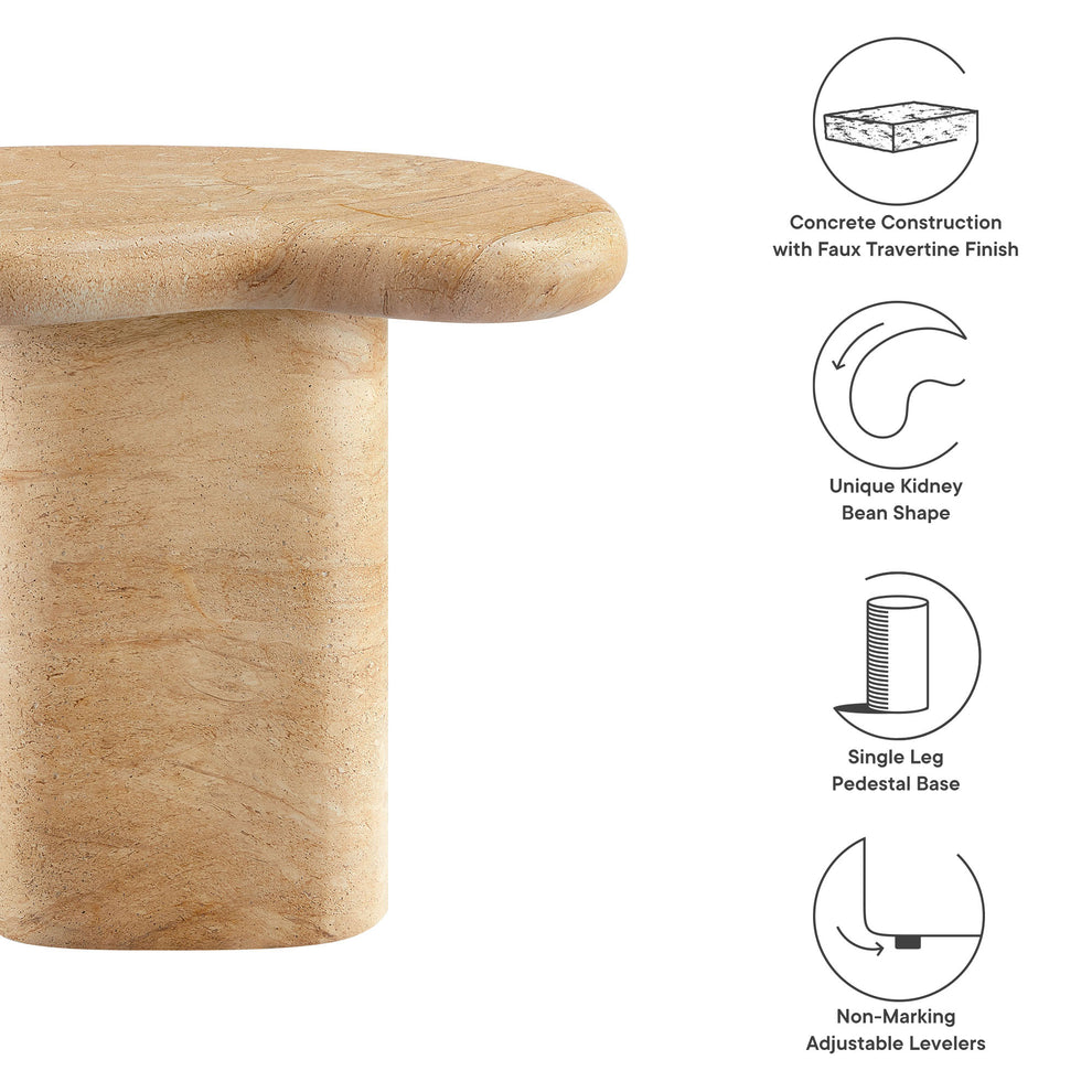 Elowen Indoor - Outdoor Patio Textured Faux Travertine Side Table by Modway | Side Tables | Modishstore - 12