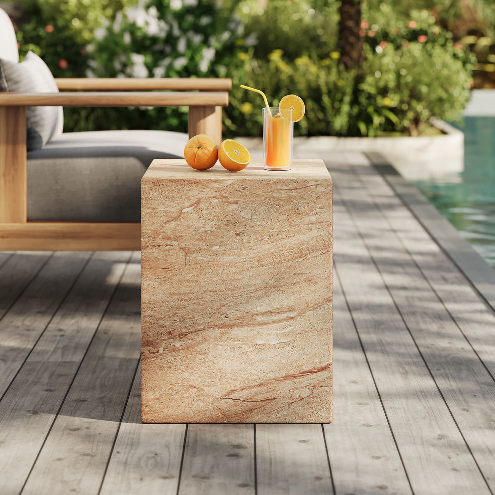 Jordana Square Plinth Indoor - Outdoor Patio Concrete Side Table by Modway | Side Tables | Modishstore - 17
