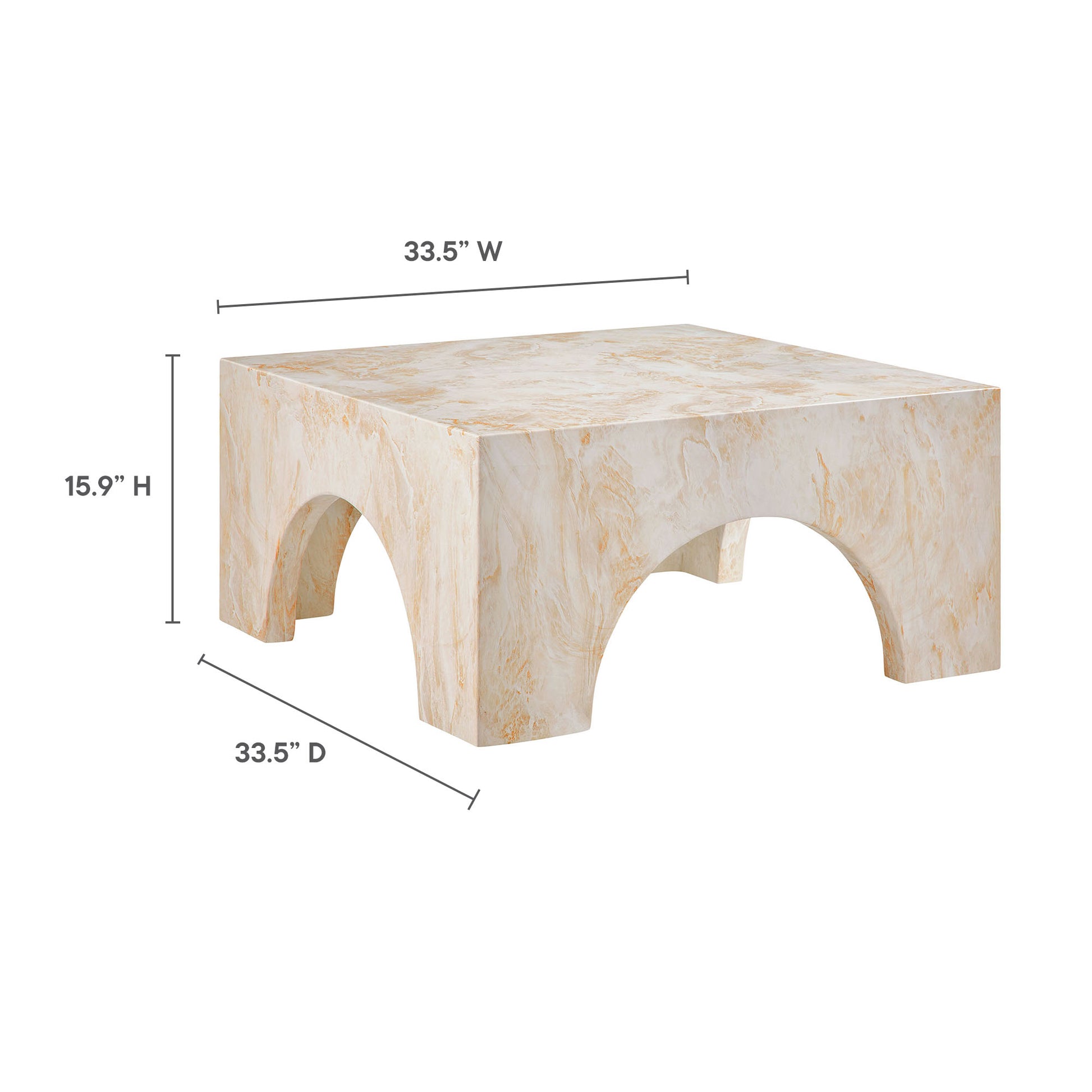 Valen Indoor - Outdoor Patio Arched Concrete Coffee Table by Modway | Coffee Tables | Modishstore - 11