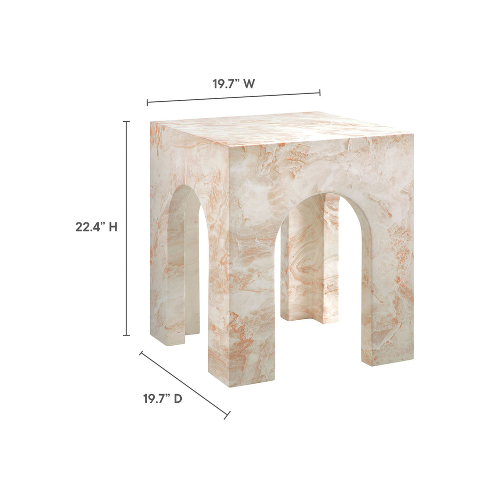 Valen Square Indoor - Outdoor Patio Arched Concrete Side Table by Modway | Side Tables | Modishstore - 11