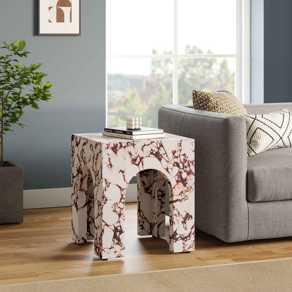 Valen Square Indoor - Outdoor Patio Arched Concrete Side Table by Modway | Side Tables | Modishstore - 19