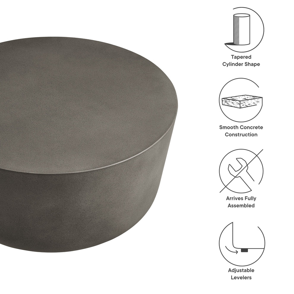 Brion Round Indoor - Outdoor Patio Concrete Coffee Table by Modway | Coffee Tables | Modishstore - 8