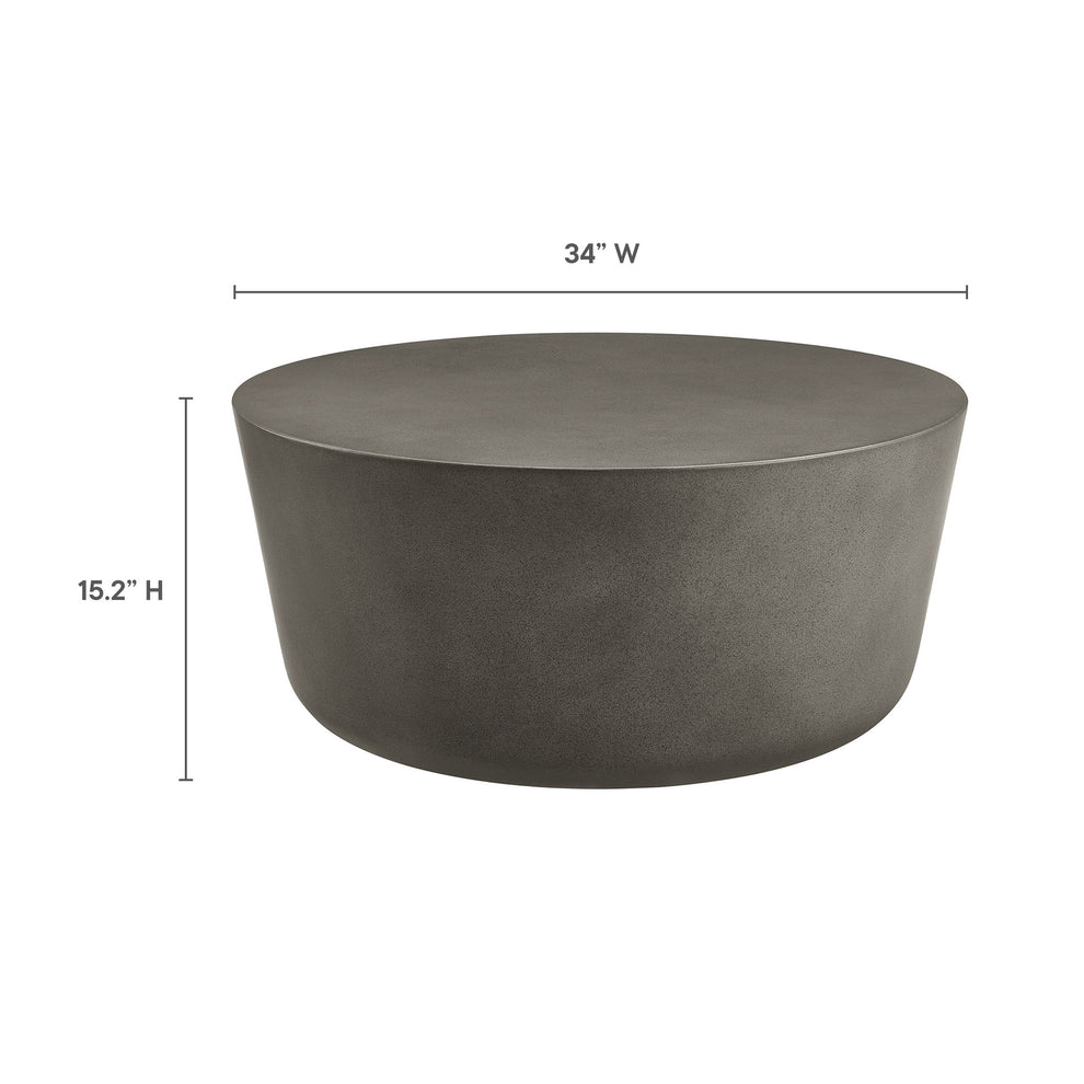 Brion Round Indoor - Outdoor Patio Concrete Coffee Table by Modway | Coffee Tables | Modishstore - 9