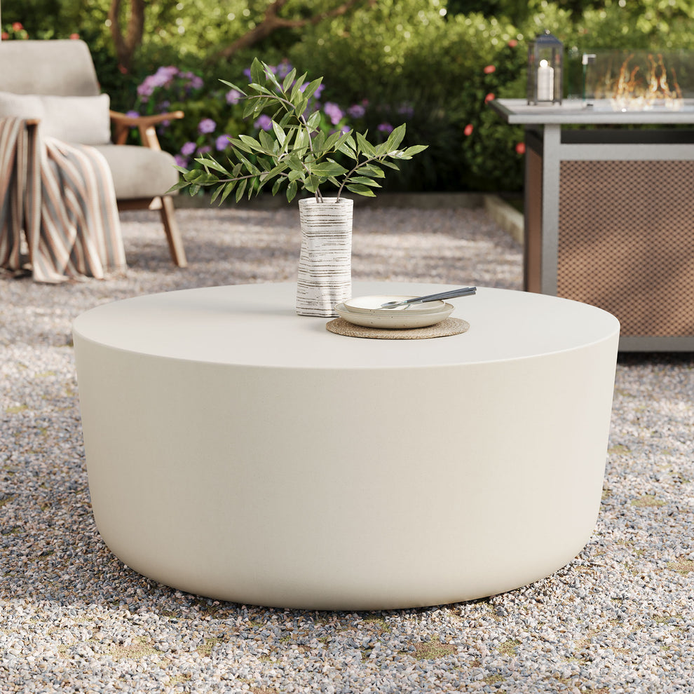 Brion Round Indoor - Outdoor Patio Concrete Coffee Table by Modway | Coffee Tables | Modishstore - 15