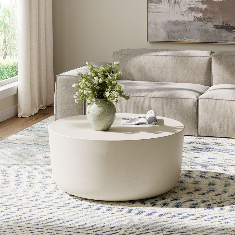 Brion Round Indoor - Outdoor Patio Concrete Coffee Table by Modway | Coffee Tables | Modishstore - 17