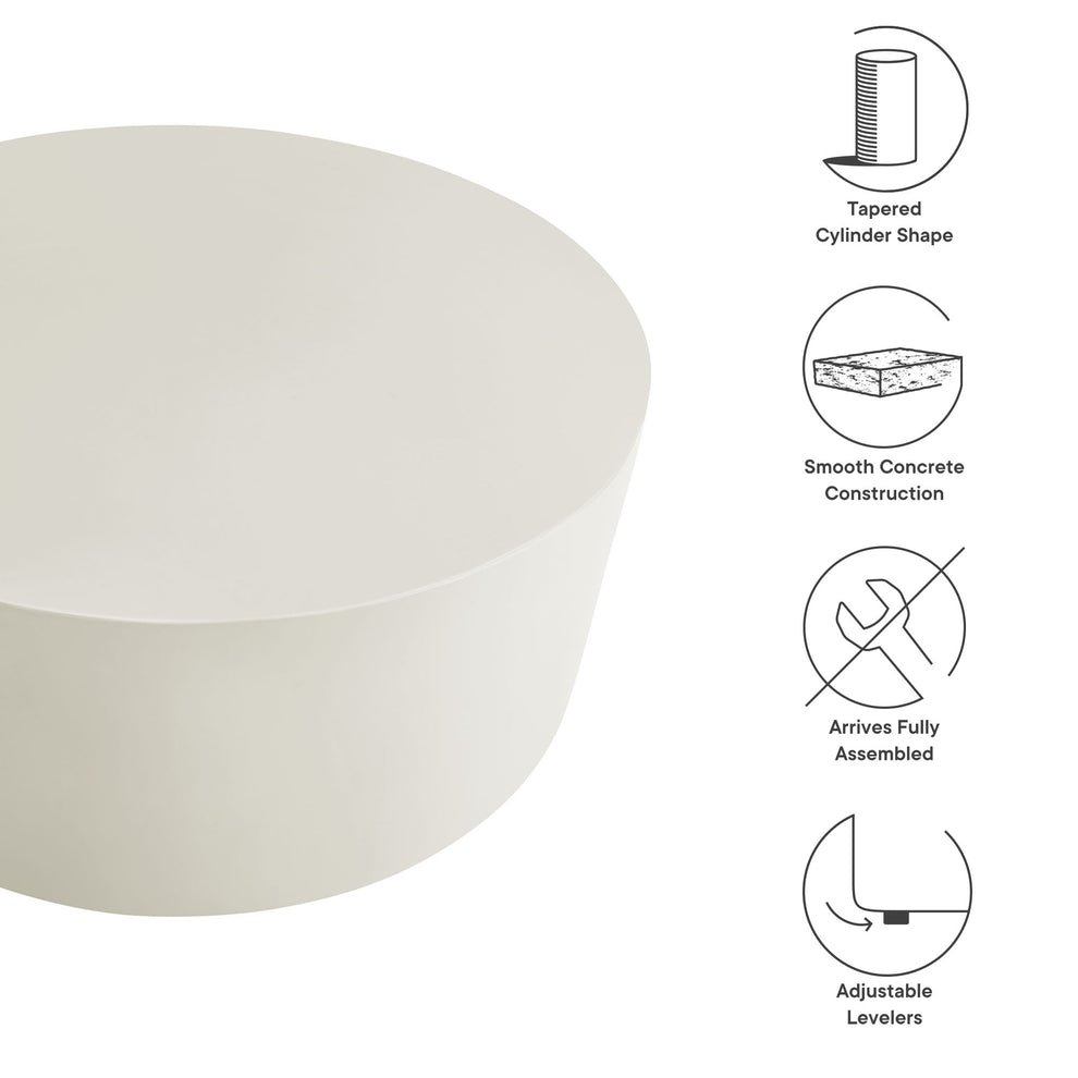 Brion Round Indoor - Outdoor Patio Concrete Coffee Table by Modway | Coffee Tables | Modishstore - 18