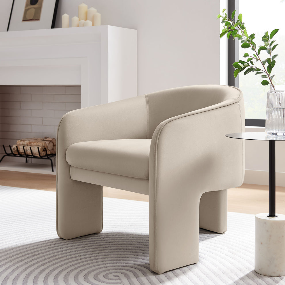 Greer Performance Velvet Upholstered Accent Armchair by Modway | Accent Chairs | Modishstore - 1
