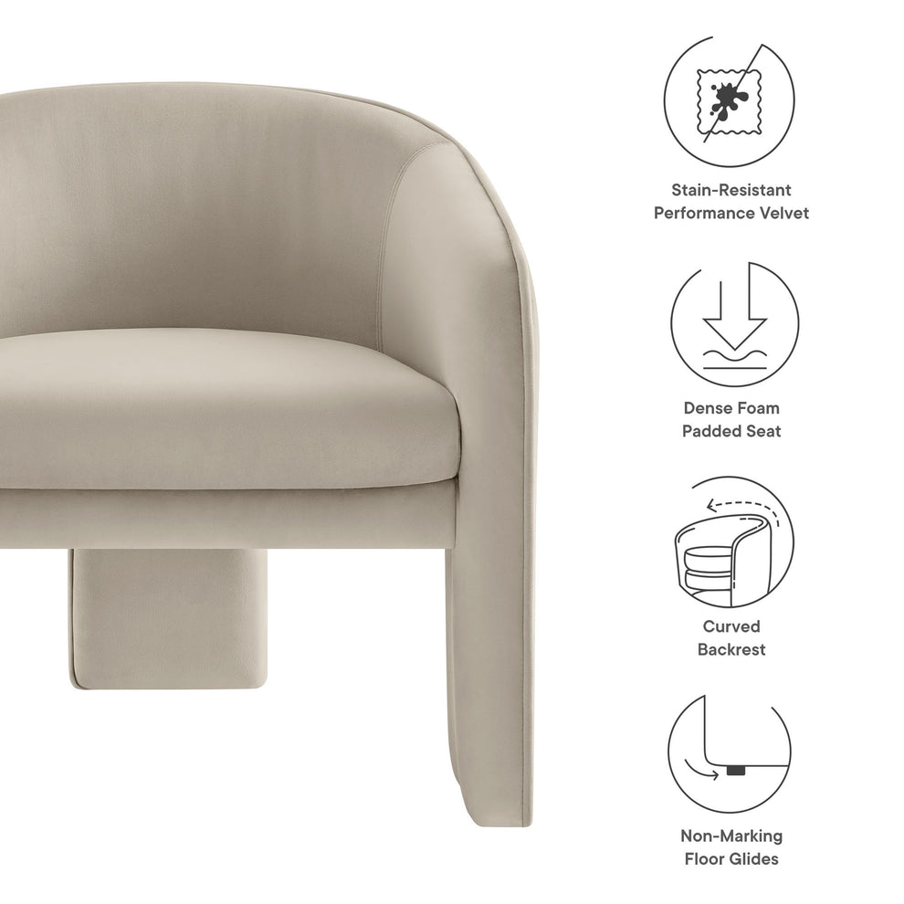 Greer Performance Velvet Upholstered Accent Armchair by Modway | Accent Chairs | Modishstore - 8