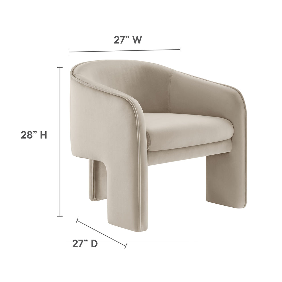 Greer Performance Velvet Upholstered Accent Armchair by Modway | Accent Chairs | Modishstore - 9