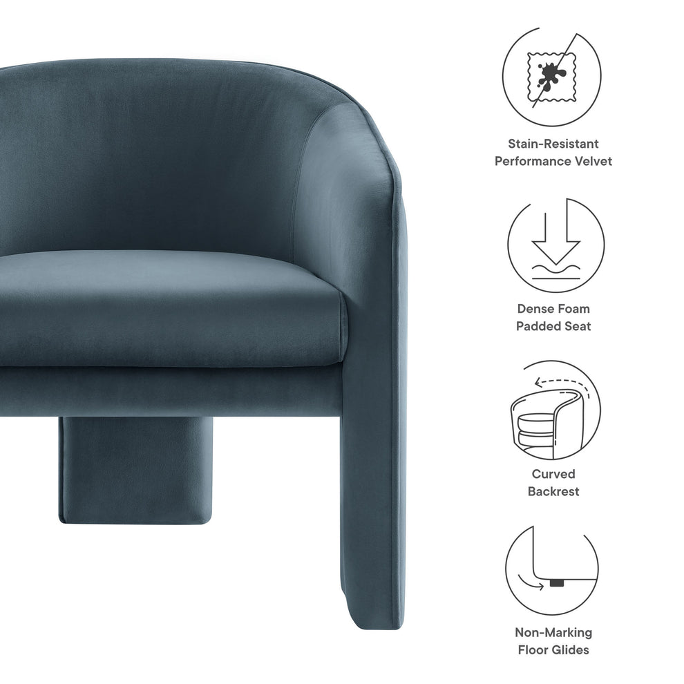 Greer Performance Velvet Upholstered Accent Armchair by Modway | Accent Chairs | Modishstore - 17