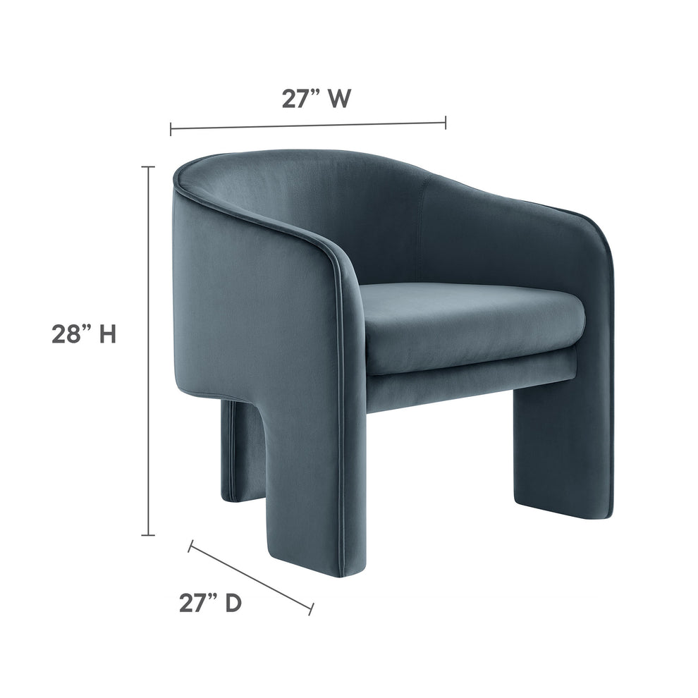 Greer Performance Velvet Upholstered Accent Armchair by Modway | Accent Chairs | Modishstore - 18
