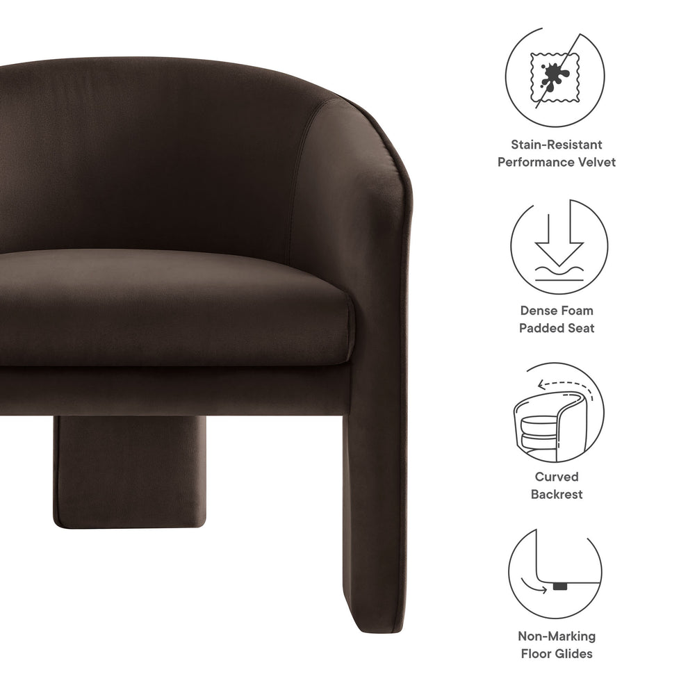 Greer Performance Velvet Upholstered Accent Armchair by Modway | Accent Chairs | Modishstore - 26