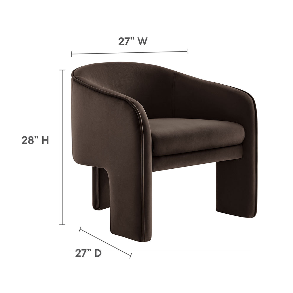 Greer Performance Velvet Upholstered Accent Armchair by Modway | Accent Chairs | Modishstore - 27