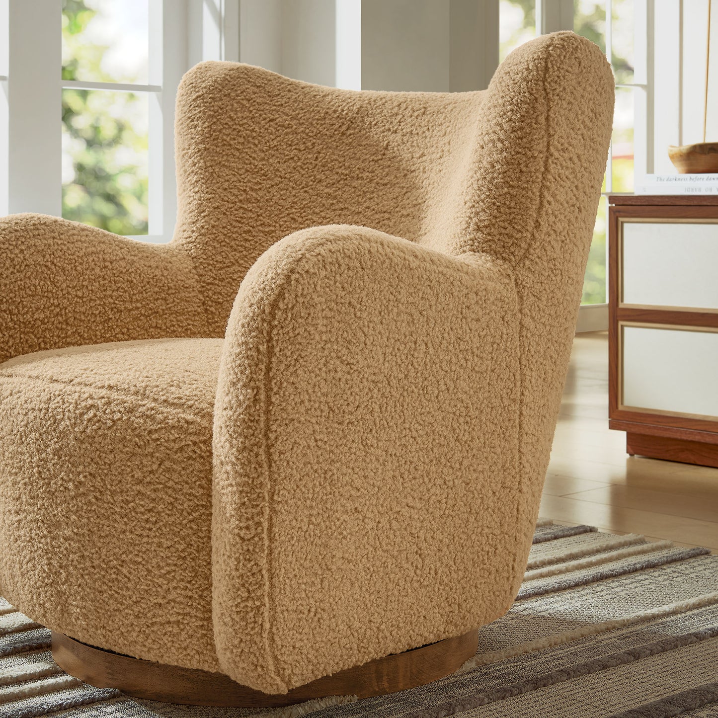 Montrose Wingback Sherpa Swivel Accent Chair by Modway | Accent Chairs | Modishstore - 7