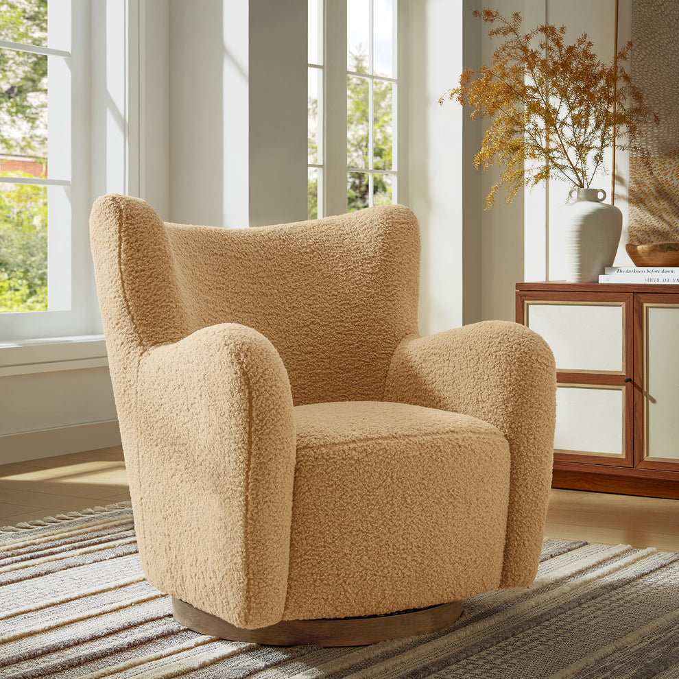 Montrose Wingback Sherpa Swivel Accent Chair by Modway | Accent Chairs | Modishstore - 1