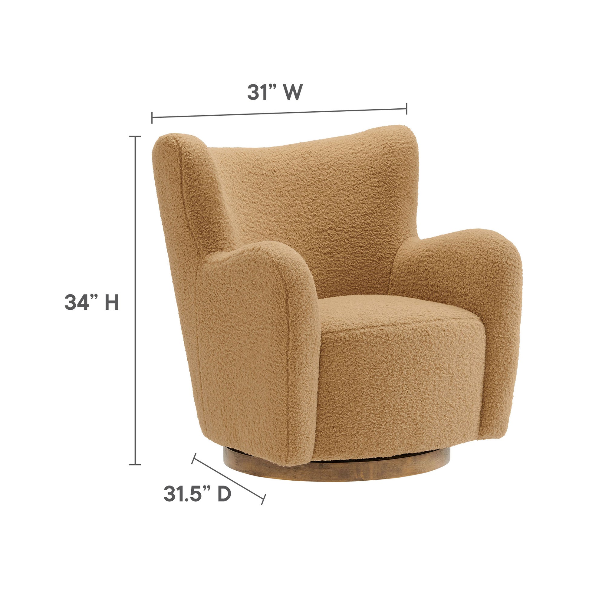 Montrose Wingback Sherpa Swivel Accent Chair by Modway | Accent Chairs | Modishstore - 10