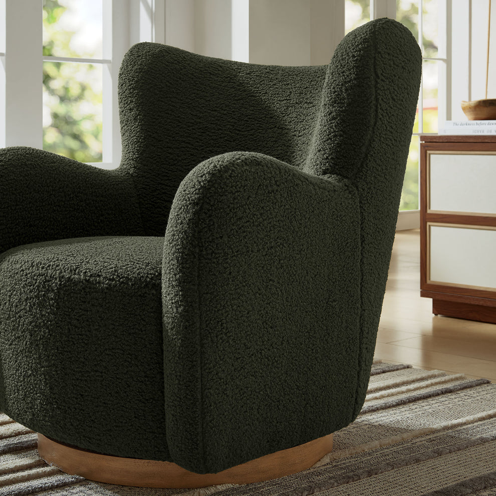 Montrose Wingback Sherpa Swivel Accent Chair by Modway | Accent Chairs | Modishstore - 16