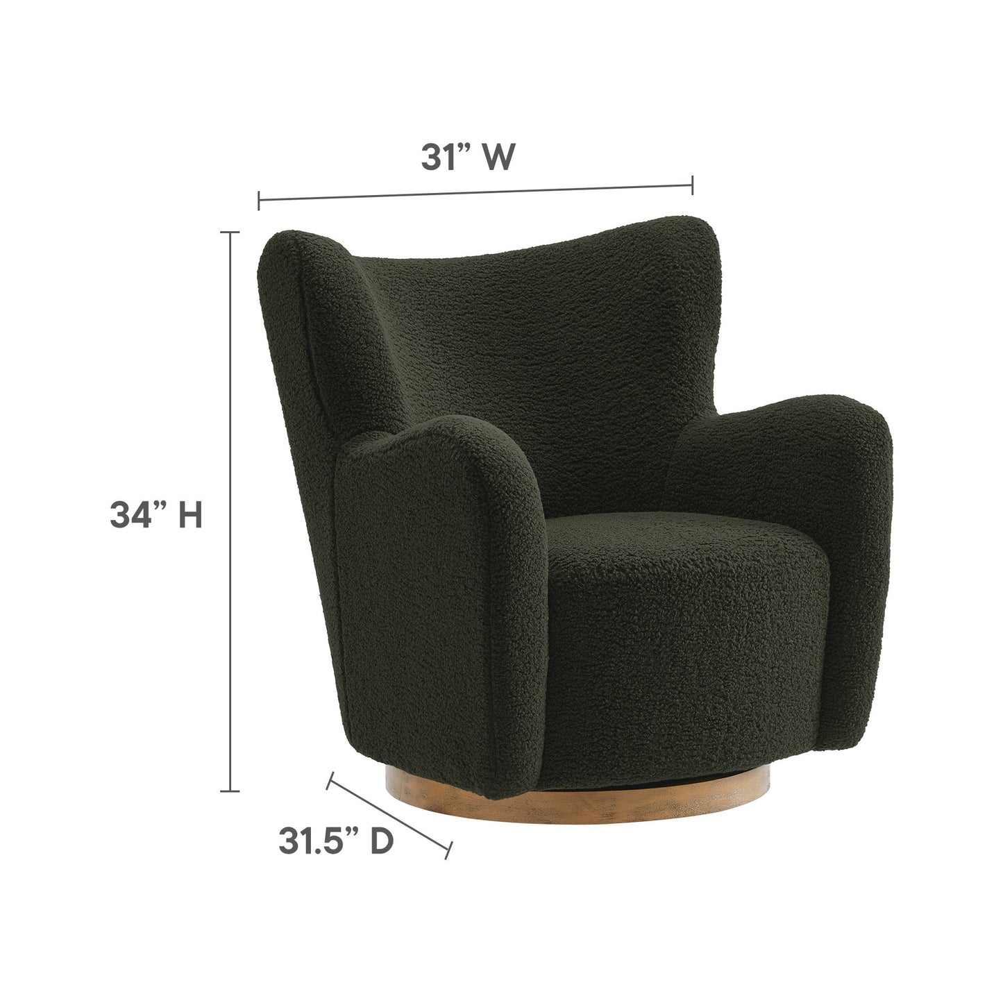 Montrose Wingback Sherpa Swivel Accent Chair by Modway | Accent Chairs | Modishstore - 20