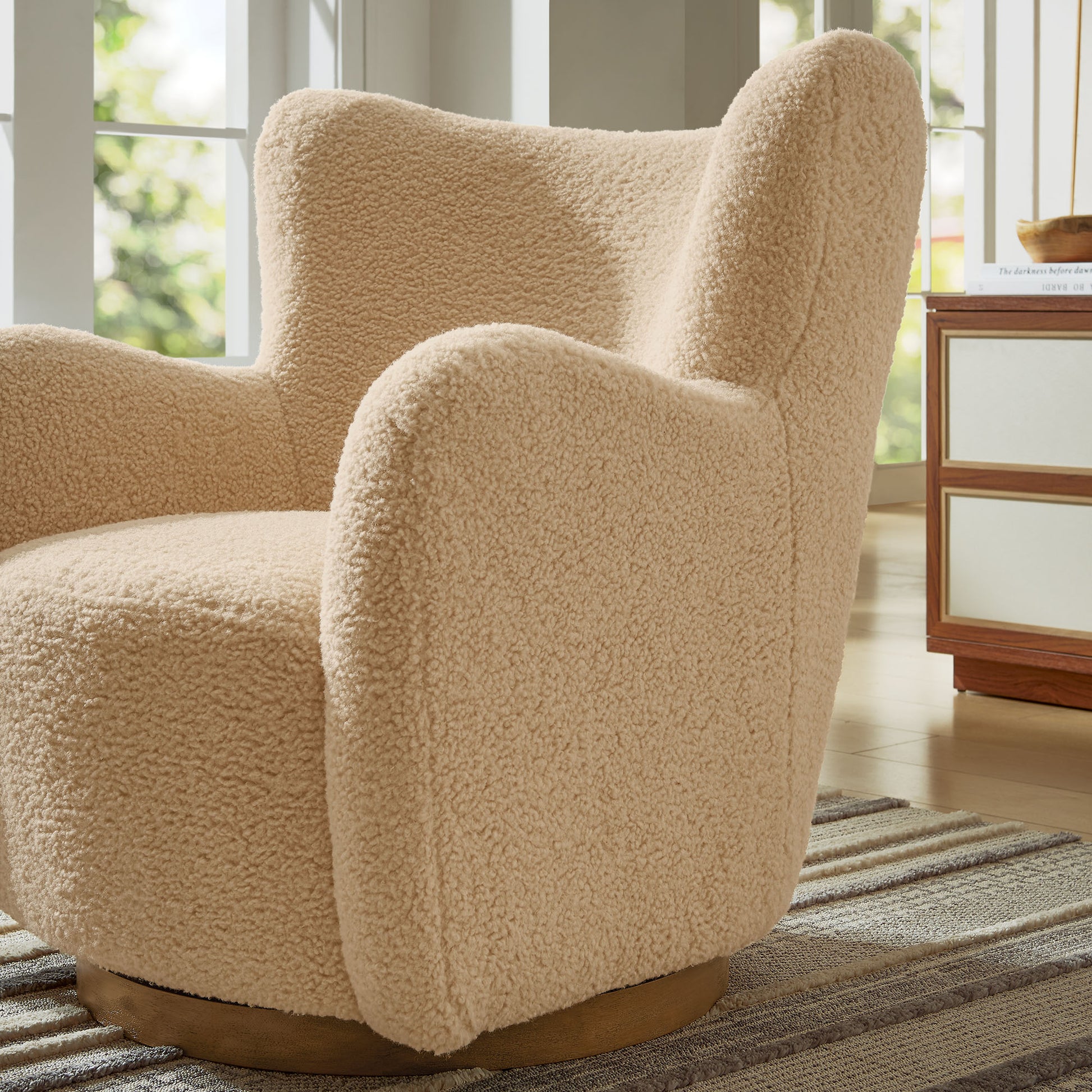 Montrose Wingback Sherpa Swivel Accent Chair by Modway | Accent Chairs | Modishstore - 26