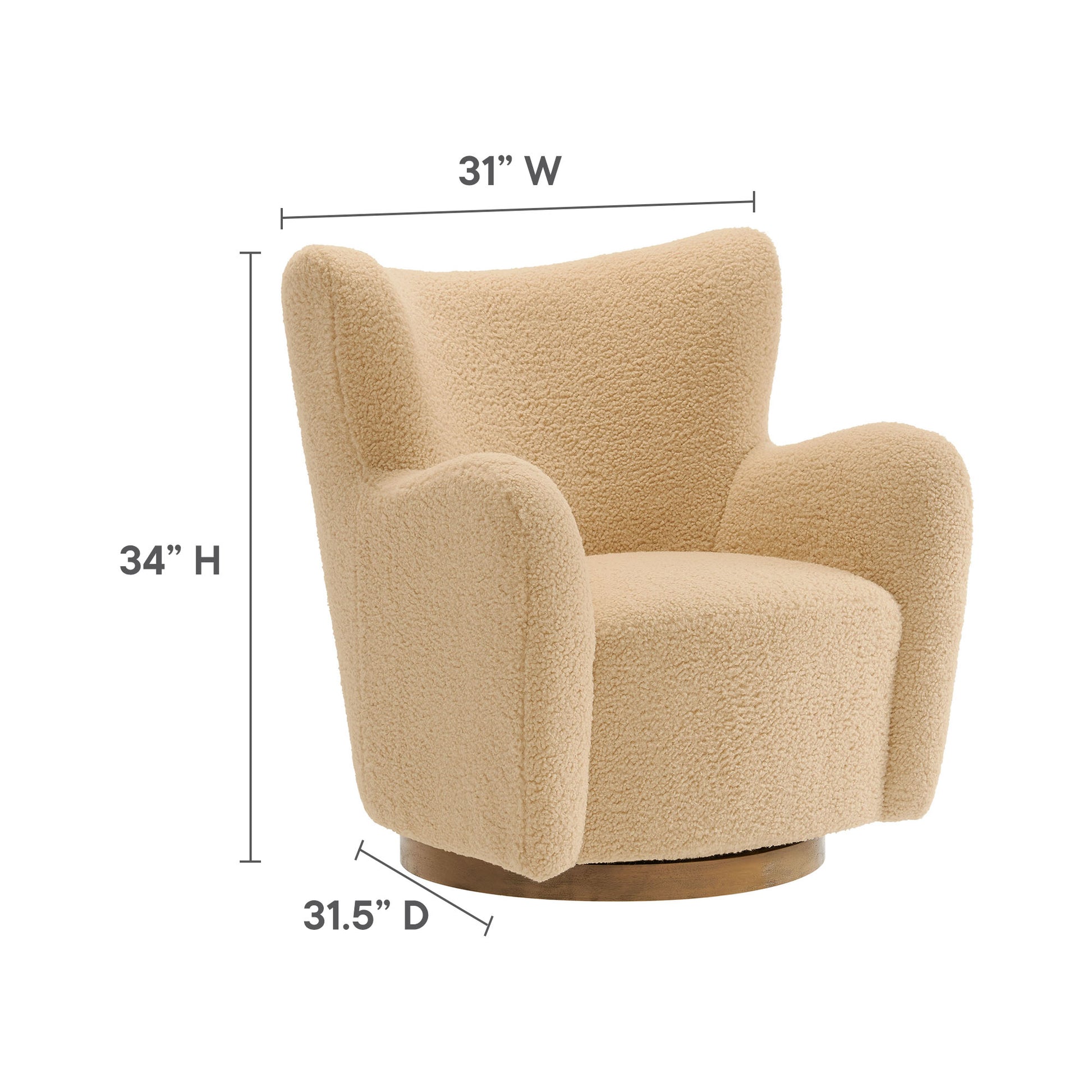 Montrose Wingback Sherpa Swivel Accent Chair by Modway | Accent Chairs | Modishstore - 30