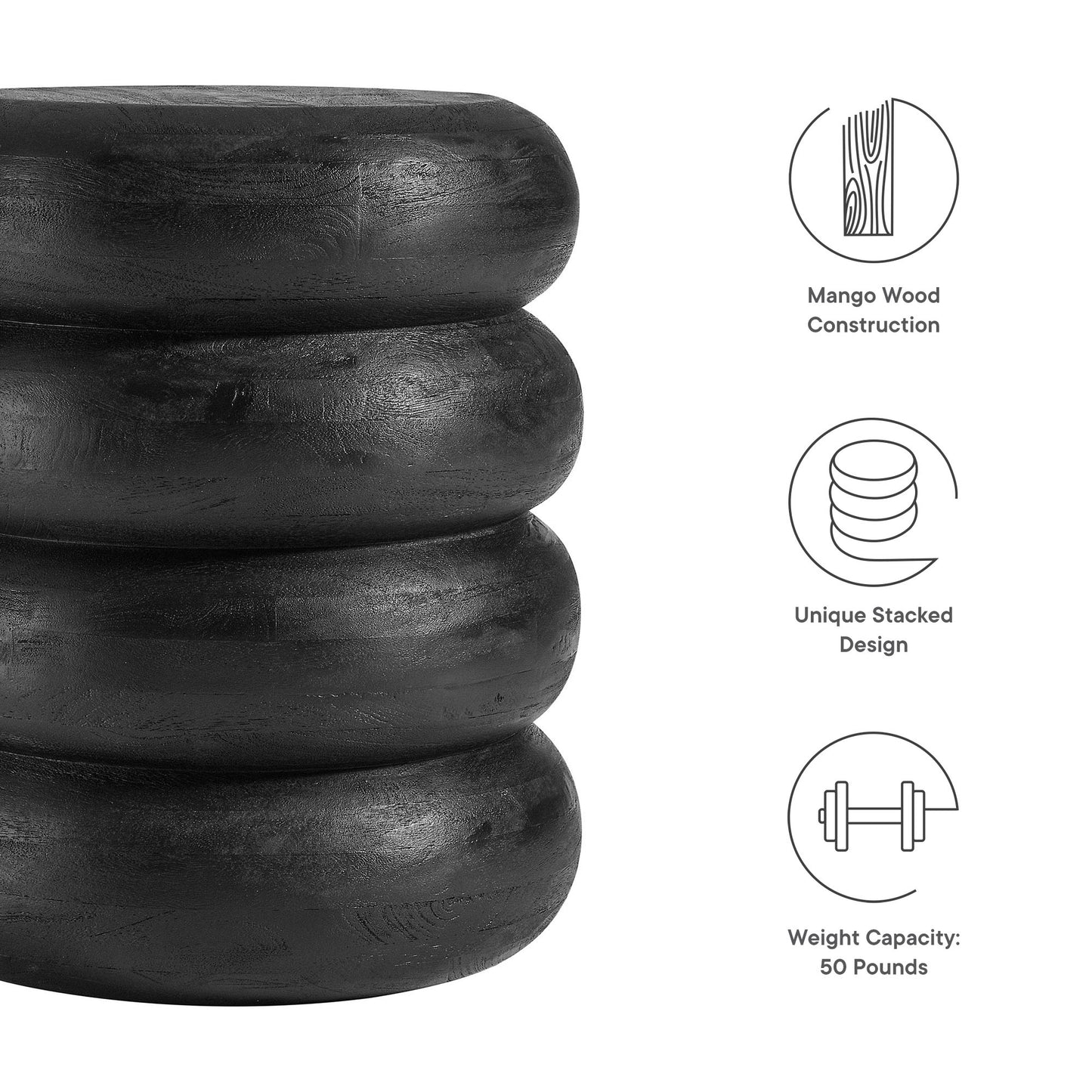 Ellery Round Stacked Wood Side Table by Modway | Side Tables | Modishstore - 7