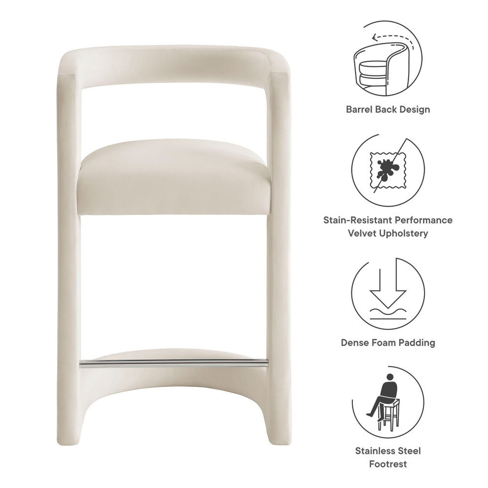 Winslow Performance Velvet Counter Stool by Modway | Counter Stools | Modishstore - 8
