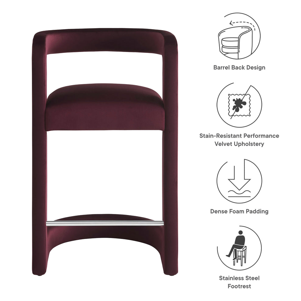 Winslow Performance Velvet Counter Stool by Modway | Counter Stools | Modishstore - 26