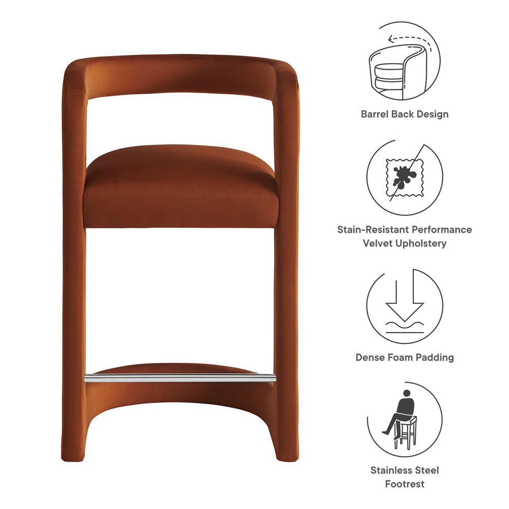 Winslow Performance Velvet Counter Stool by Modway | Counter Stools | Modishstore - 35