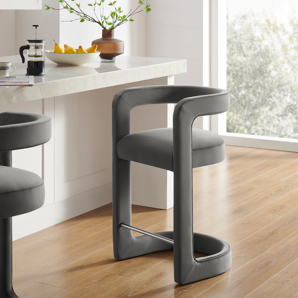 Winslow Performance Velvet Counter Stool by Modway | Counter Stools | Modishstore - 43