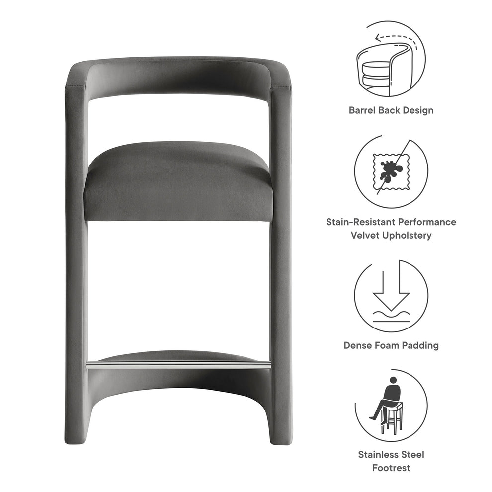 Winslow Performance Velvet Counter Stool by Modway | Counter Stools | Modishstore - 44