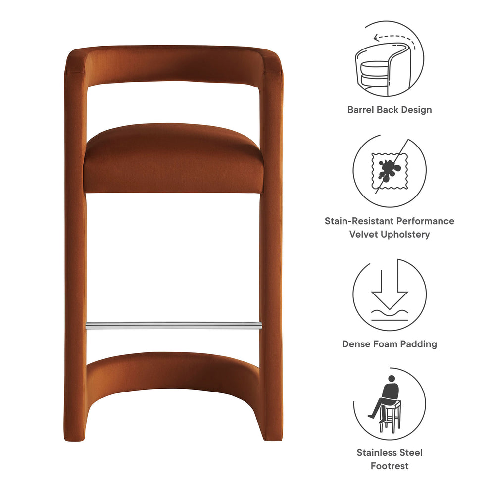 Winslow Performance Velvet Bar Stool by Modway | Bar Stools | Modishstore - 35