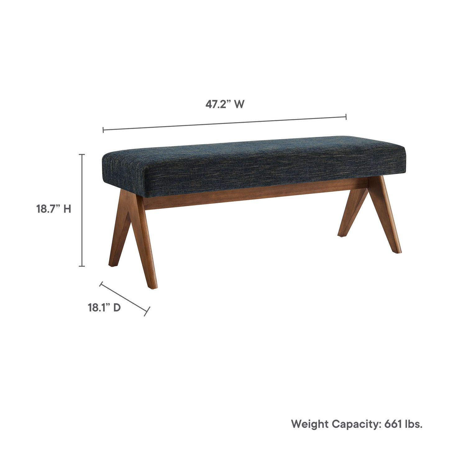 Lyra 47" Fabric Upholstered Bench by Modway | Benches | Modishstore - 18