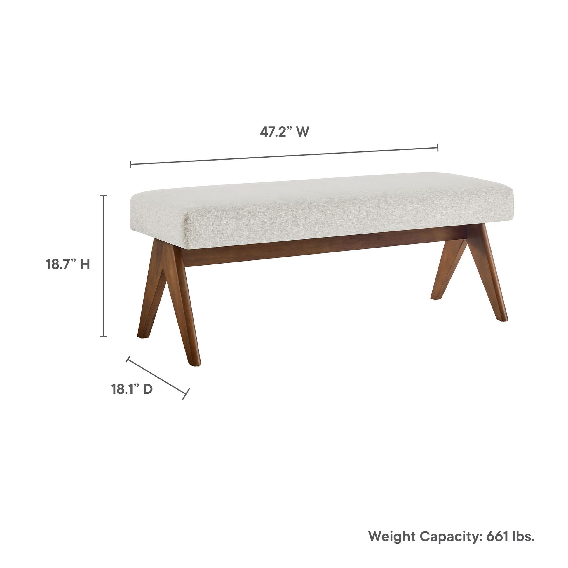 Lyra 47" Fabric Upholstered Bench by Modway | Benches | Modishstore - 27